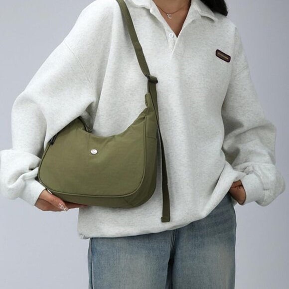 Nylon Crossbody Bag Waterproof Lightweight Casual Shoulder Hobo Tote - Picture 3 of 4